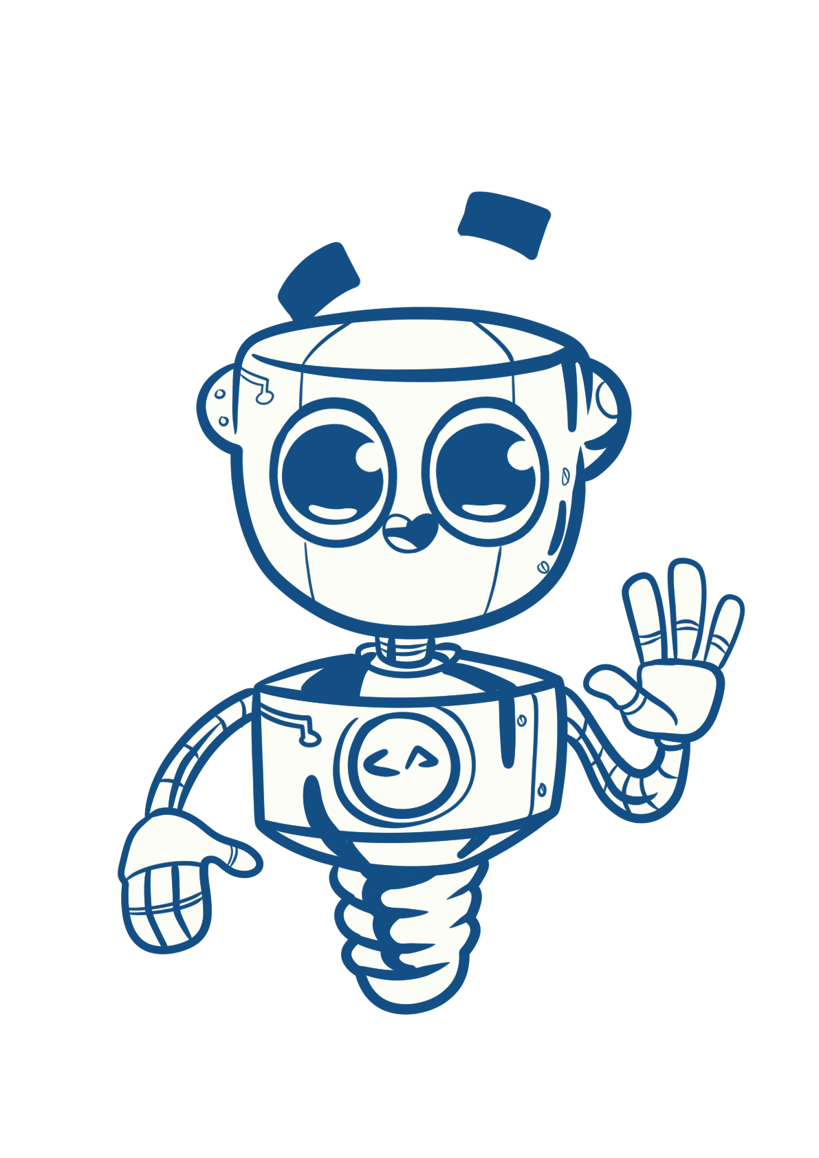 Code Up mascot robot representing innovative technological solutions